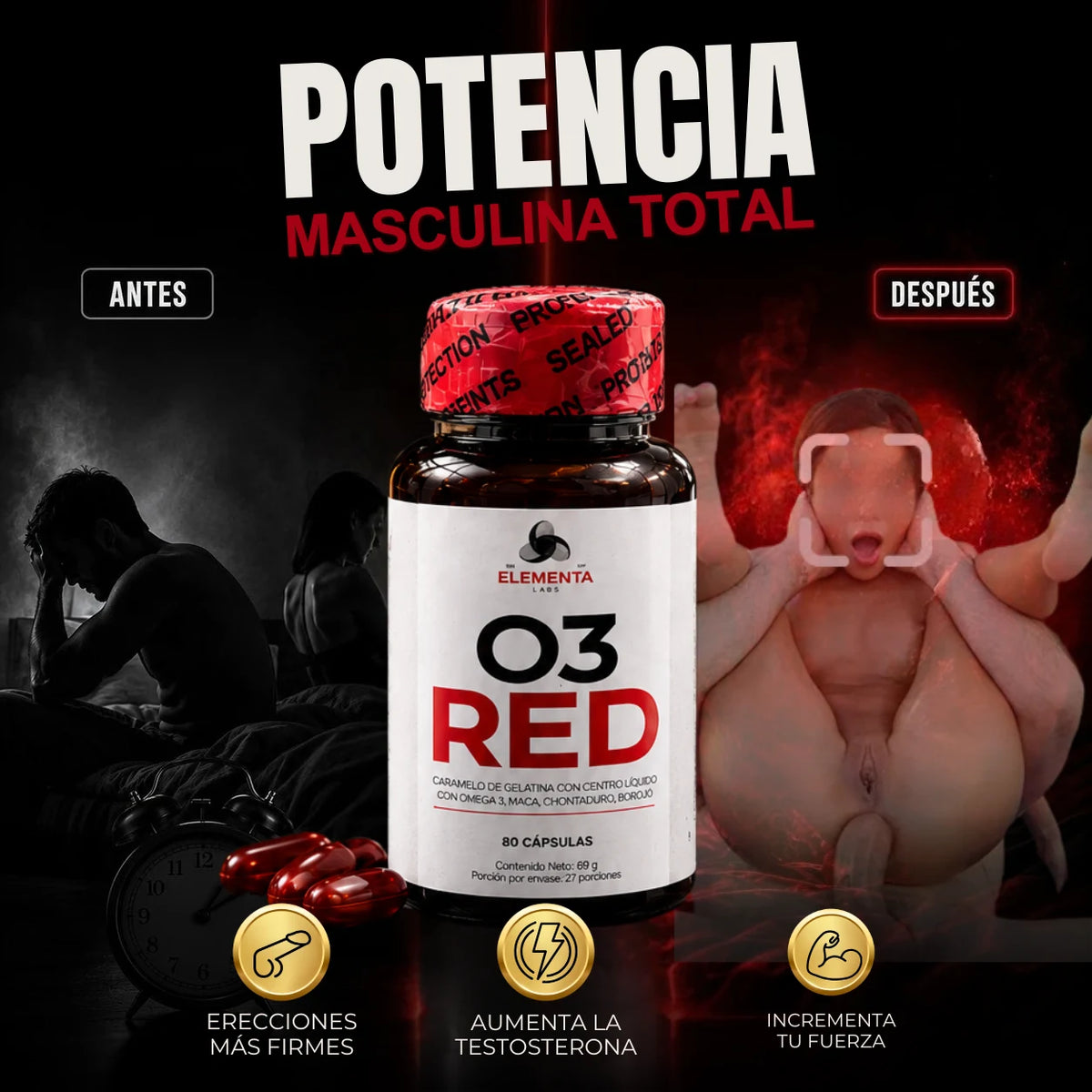 O3 RED® + Maca + Borojó + Chontaduro